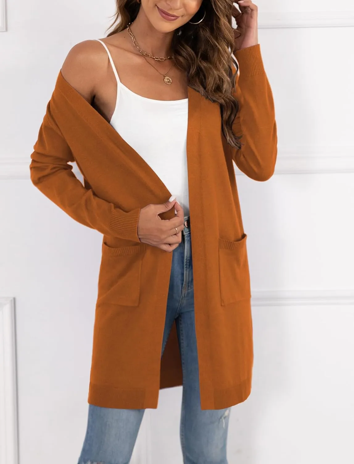 VIISHOW Women's Classic Cardigans Long Sleeve Open Front Casual Knit Cardigan Sweaters Coat Soft Outwear
