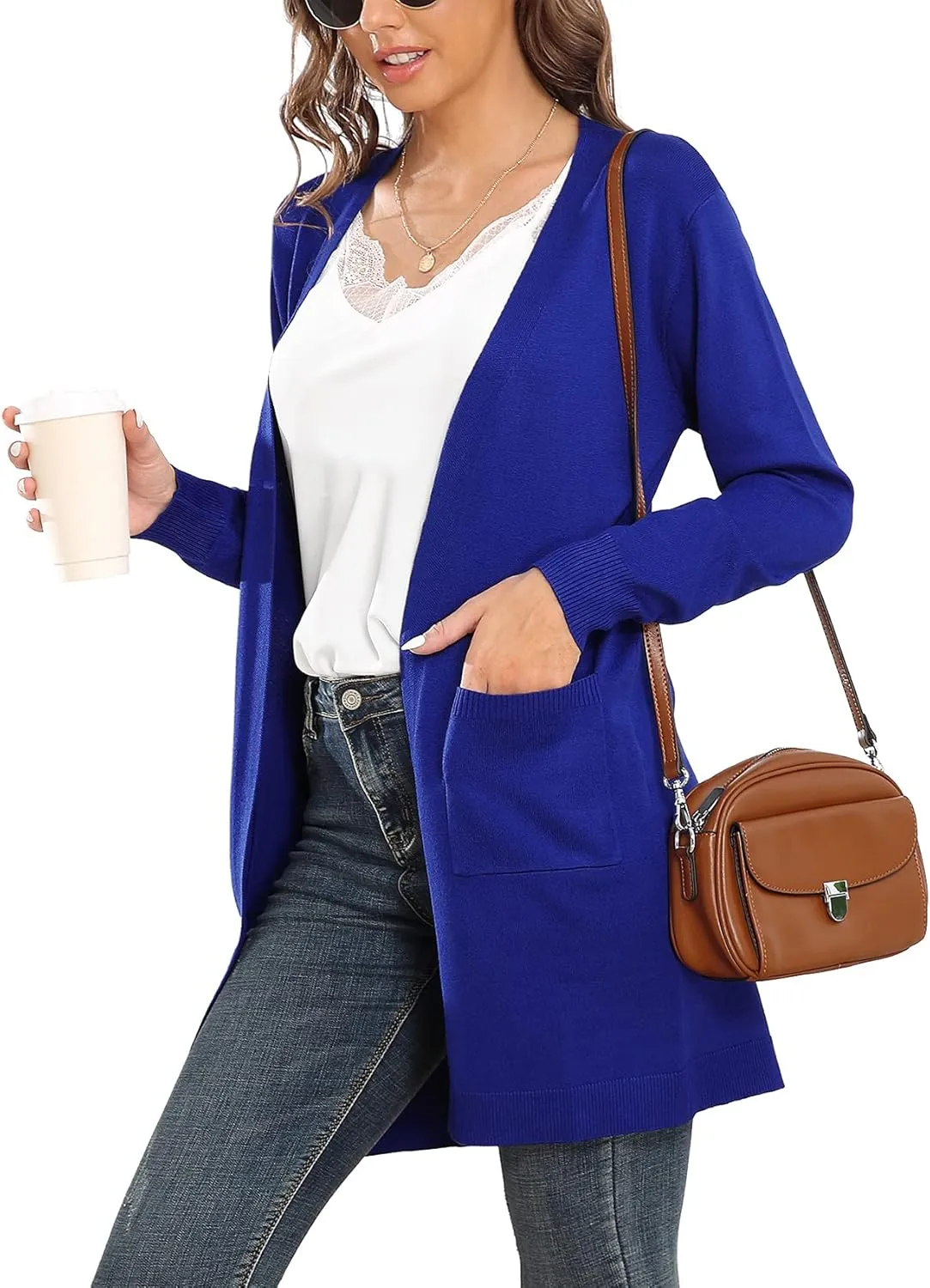 VIISHOW Women's Classic Cardigans Long Sleeve Open Front Casual Knit Cardigan Sweaters Coat Soft Outwear