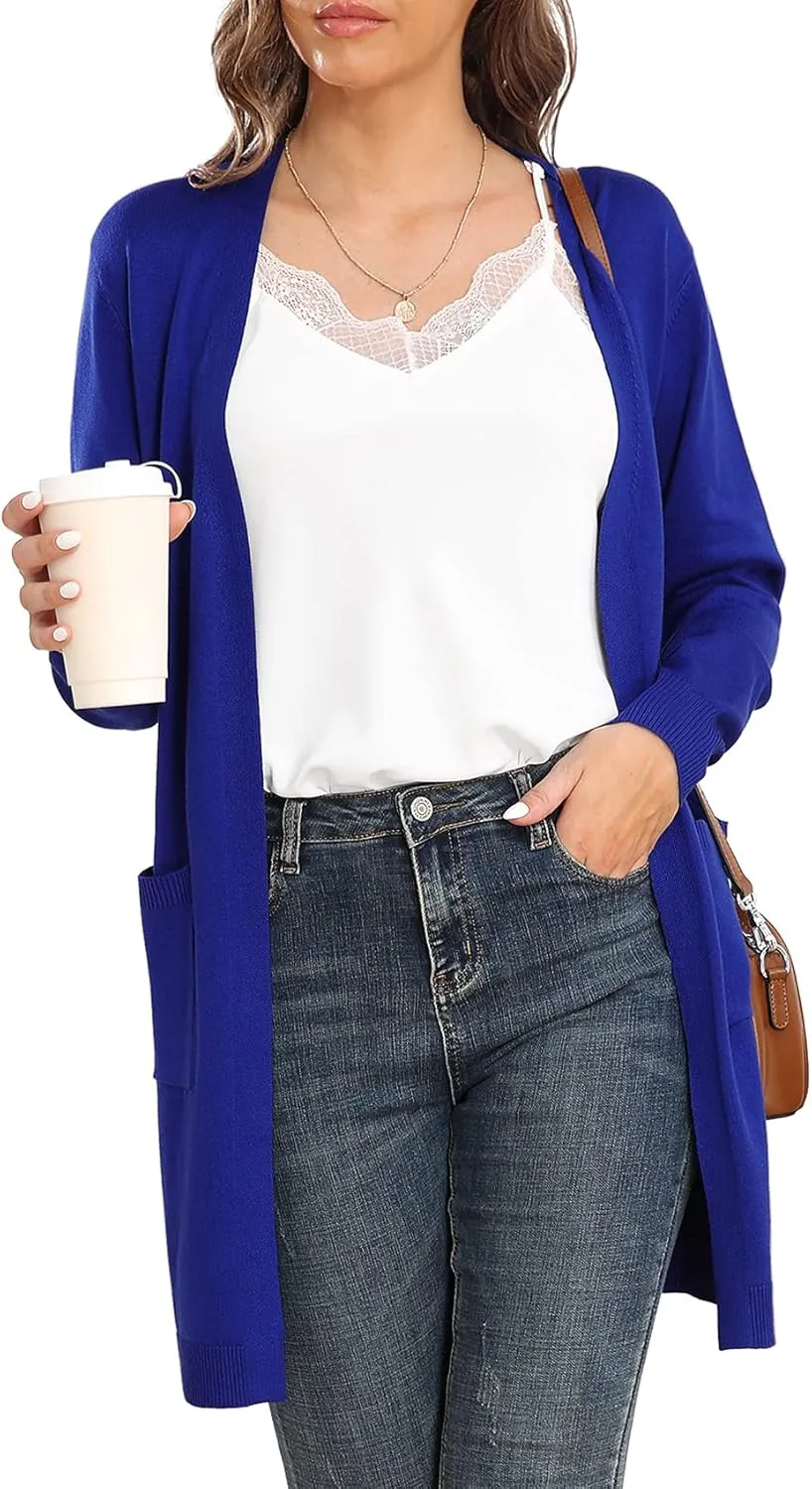 VIISHOW Women's Classic Cardigans Long Sleeve Open Front Casual Knit Cardigan Sweaters Coat Soft Outwear