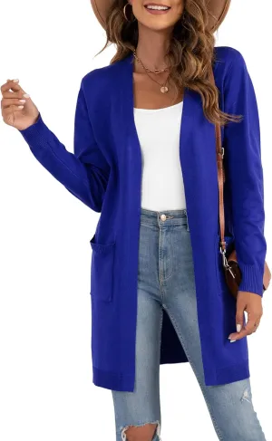 VIISHOW Women's Classic Cardigans Long Sleeve Open Front Casual Knit Cardigan Sweaters Coat Soft Outwear