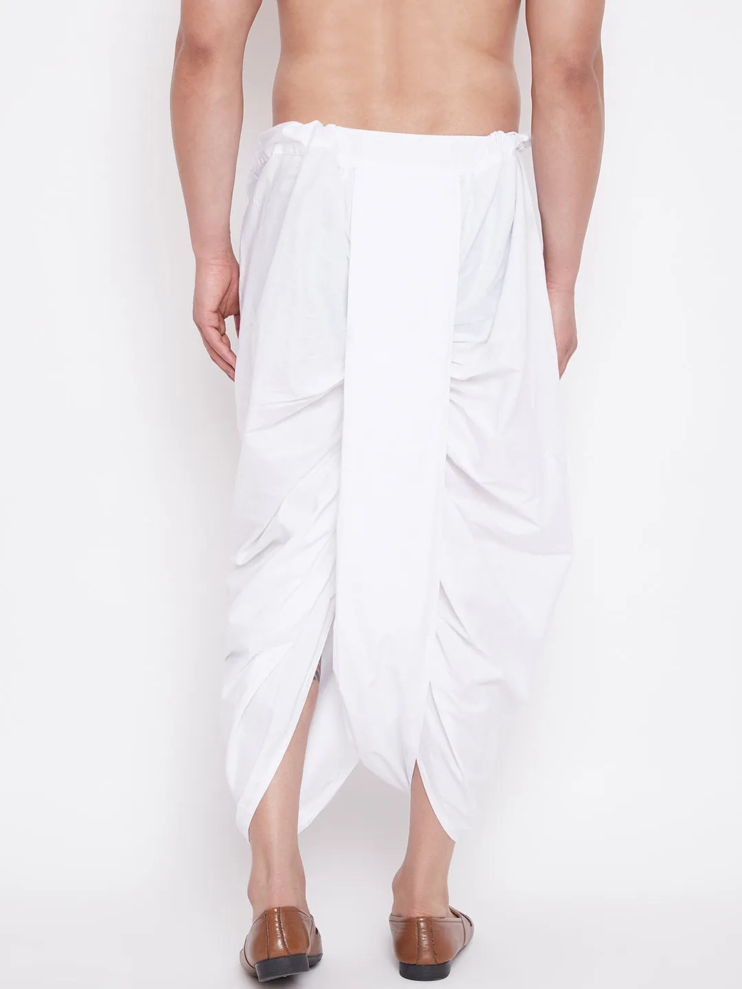 VM BY VASTRAMAY Men's White Traditional Dhoti