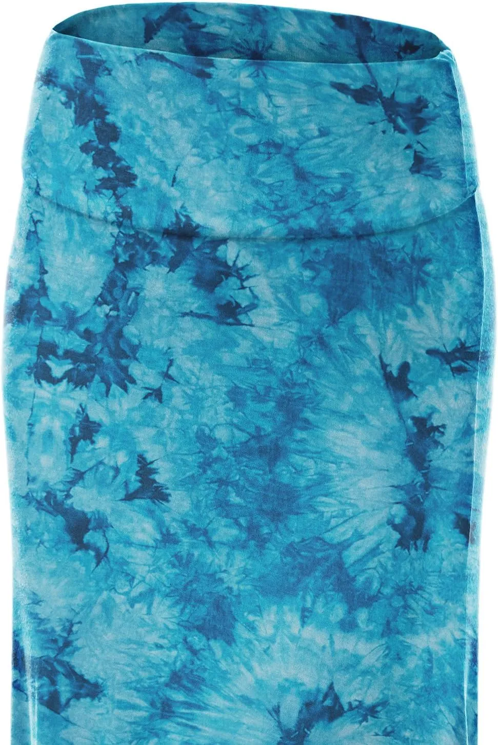 Women's Casual Tie Dye Fold Over Maxi Skirt